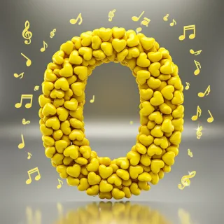 Yellow hearts — letter O