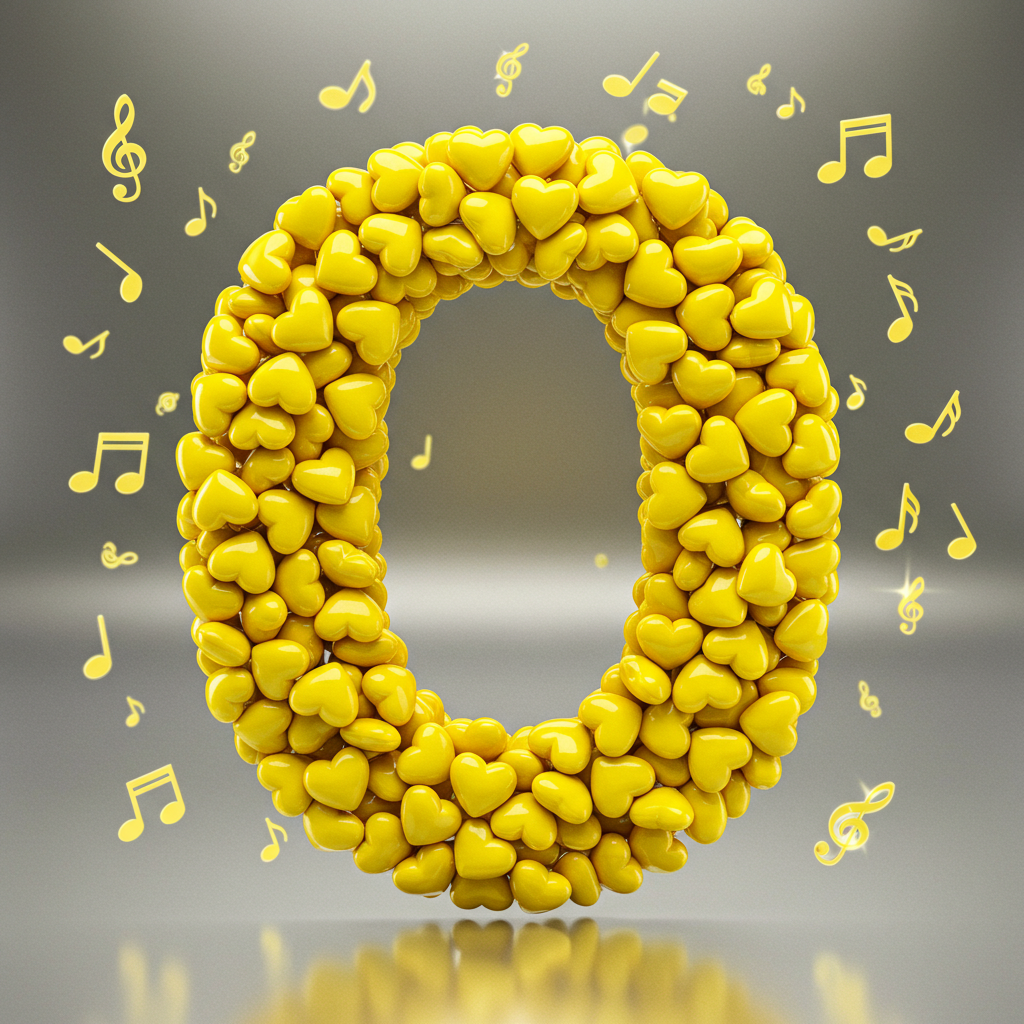 Yellow hearts — letter O