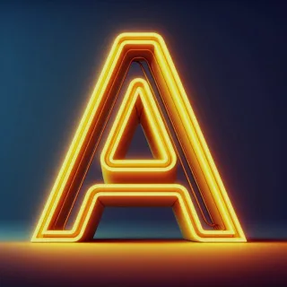 Yellow neon — letter A