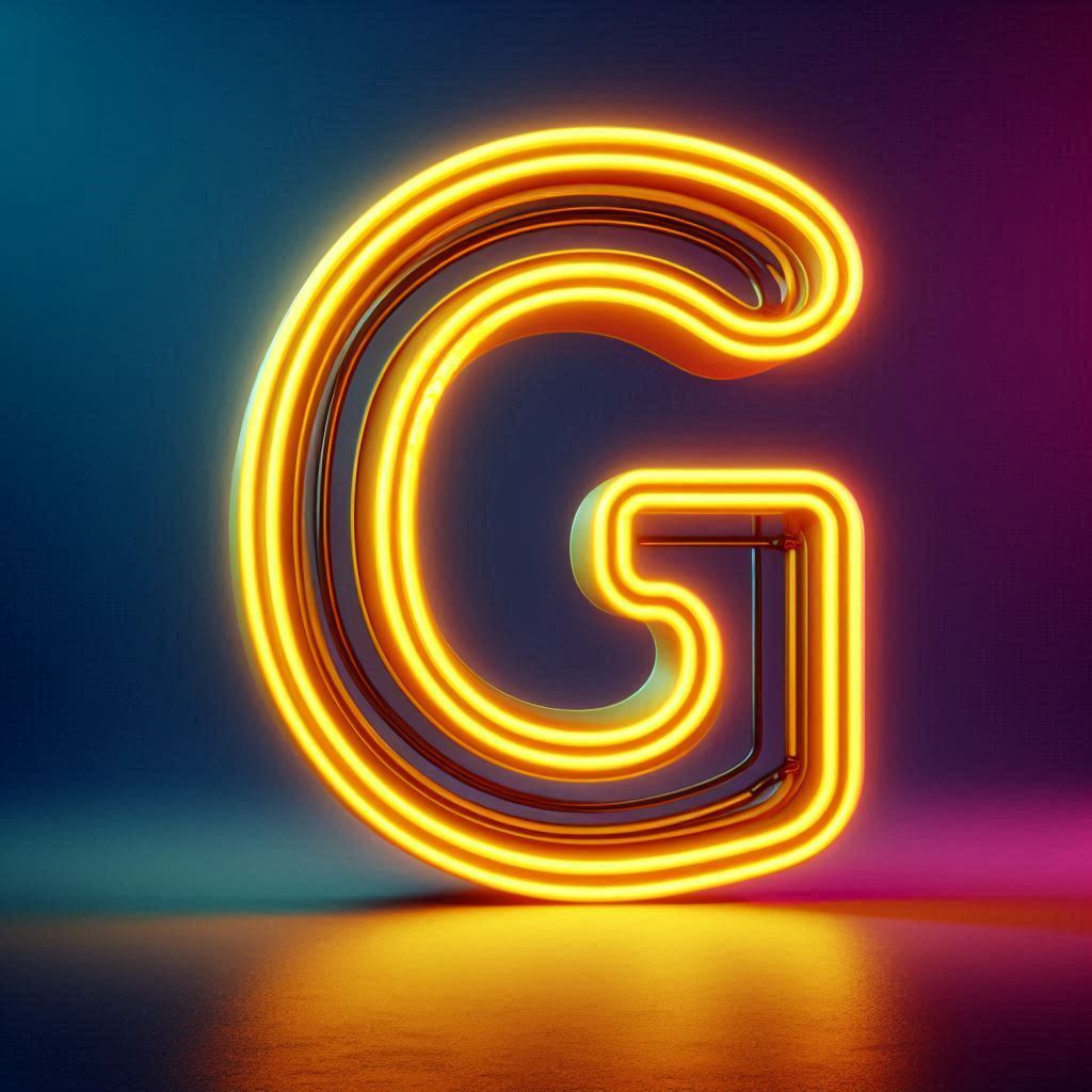 Yellow neon — letter G