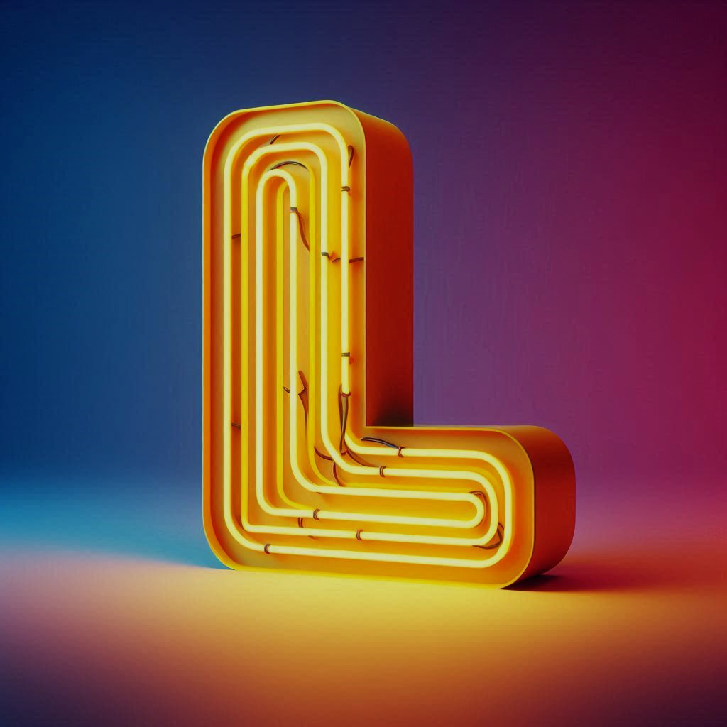 Yellow neon — letter L
