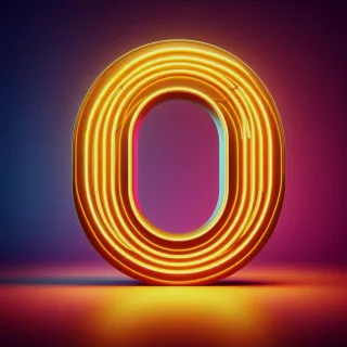Yellow neon — letter O