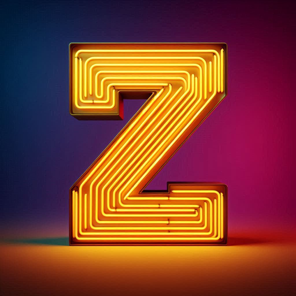 Yellow neon — letter Z