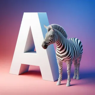 Zebra 2 — letter A (variant 2)