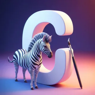 Zebra 2 — letter C (variant 2)