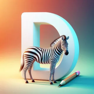 Zebra 2 — letter D (variant 2)