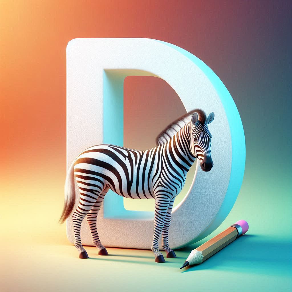 Zebra 2 — letter D (variant 2)