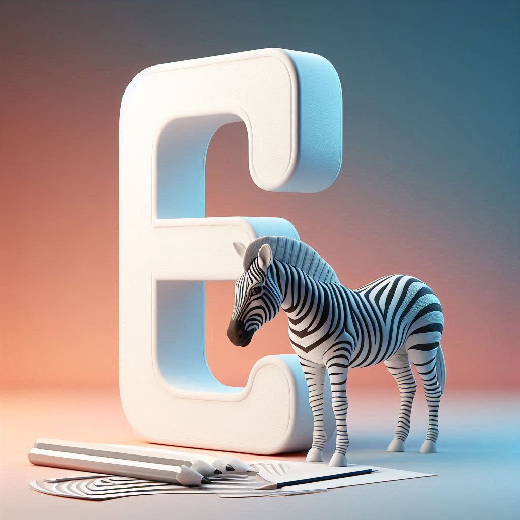 Zebra 2 — letter E (variant 2)