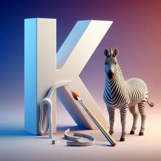 Zebra 2 — letter K (variant 2)