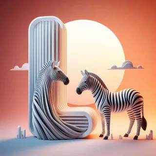 Zebra 2 — letter L (variant 2)