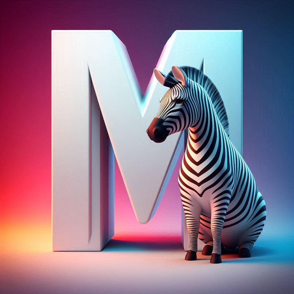 Zebra 2 — letter M (variant 2)