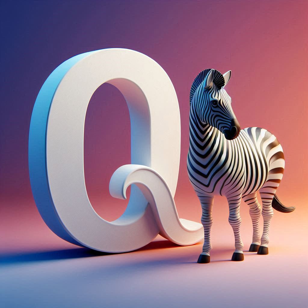 Zebra 2 — letter Q (variant 2)