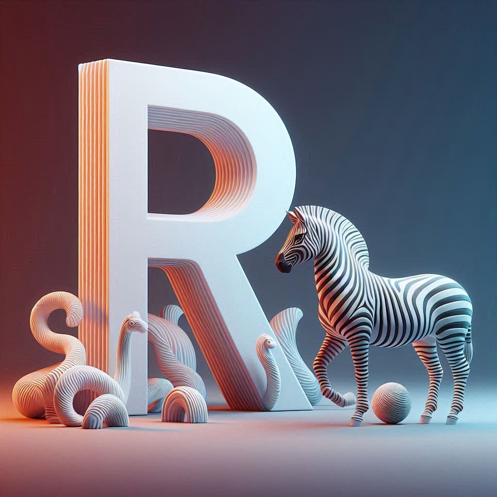 Zebra 2 — letter R (variant 2)