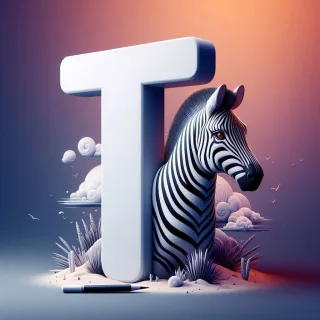 Zebra 2 — letter T (variant 2)