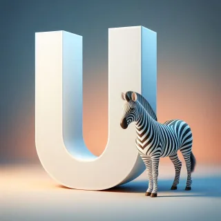 Zebra 2 — letter U (variant 2)