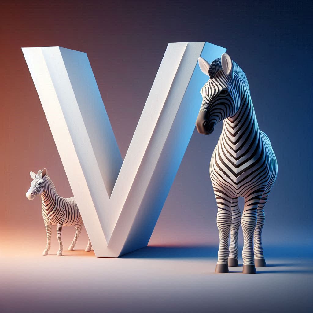Zebra 2 — letter V (variant 2)