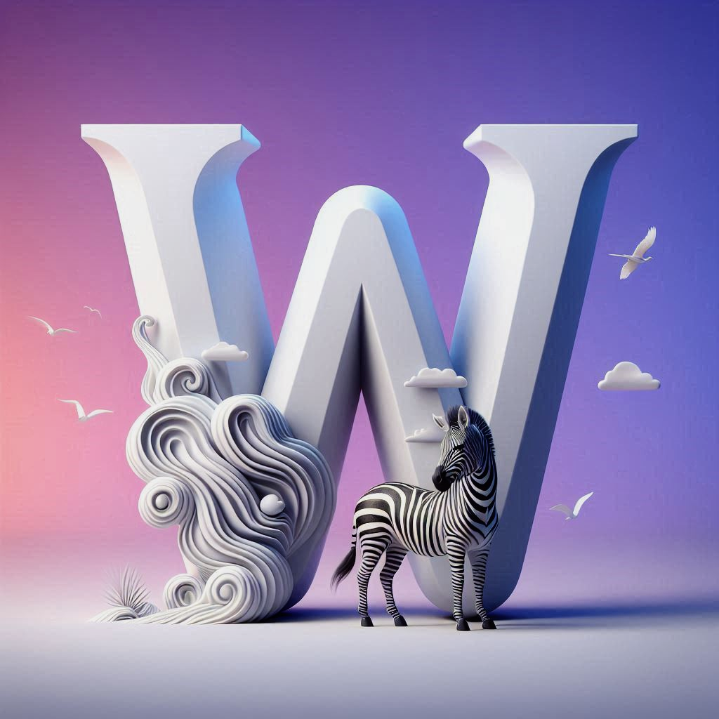 Zebra 2 — letter W (variant 2)