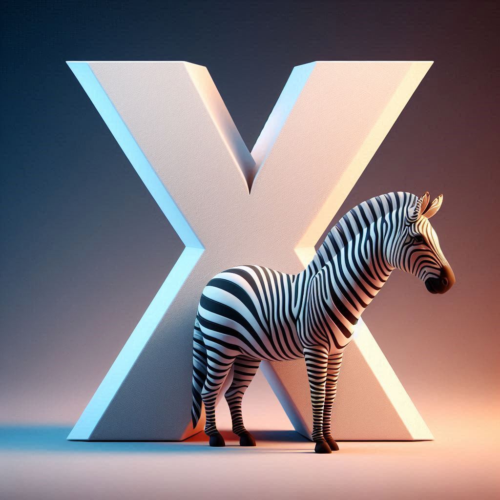 Zebra 2 — letter X (variant 2)