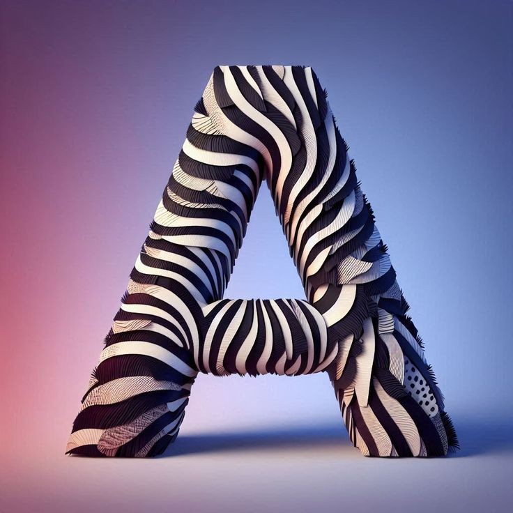 Zebra leather — letter A