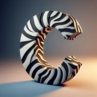 Zebra leather — letter C