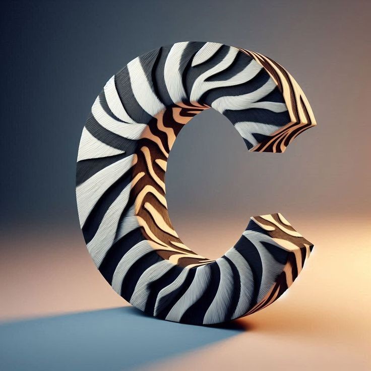 Zebra leather — letter C