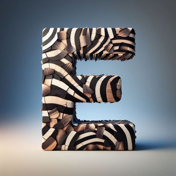 Zebra leather — letter E