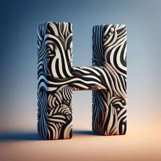 Zebra leather — letter H