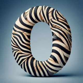 Zebra leather — letter O