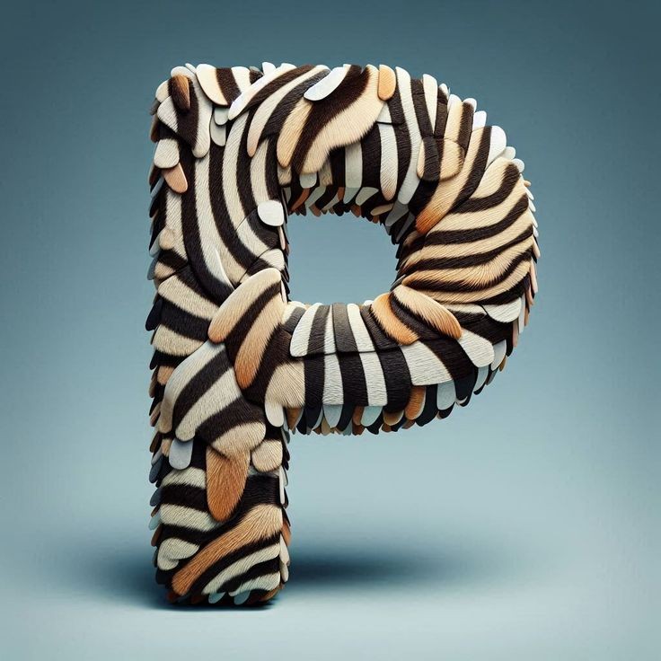 Zebra leather — letter P