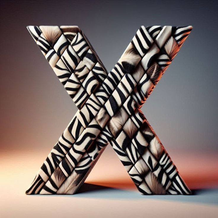 Zebra leather — letter X
