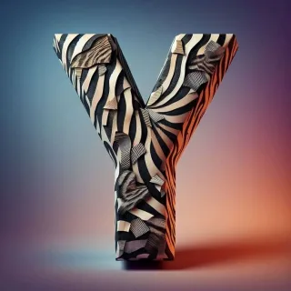Zebra leather — letter Y