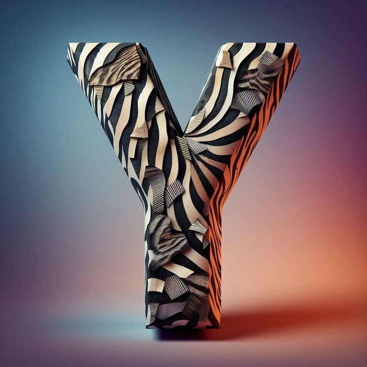 Zebra leather — letter Y