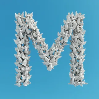 Angel — litera M (wariant 2)