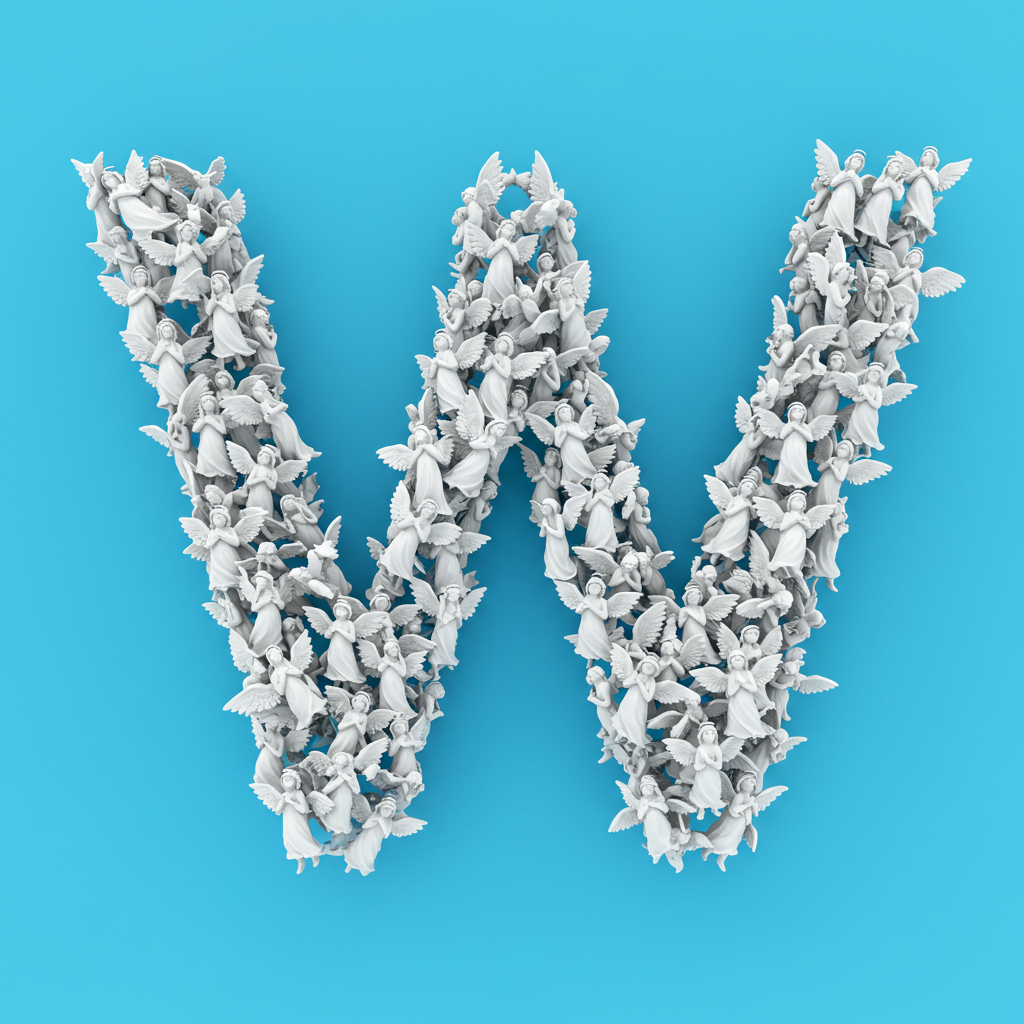 Angel — litera W (wariant 2)