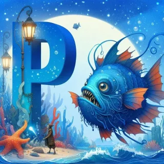 Anglerfish — litera P (wariant 2)
