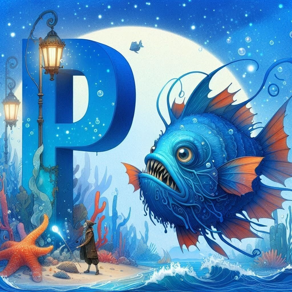 Anglerfish — litera P (wariant 2)