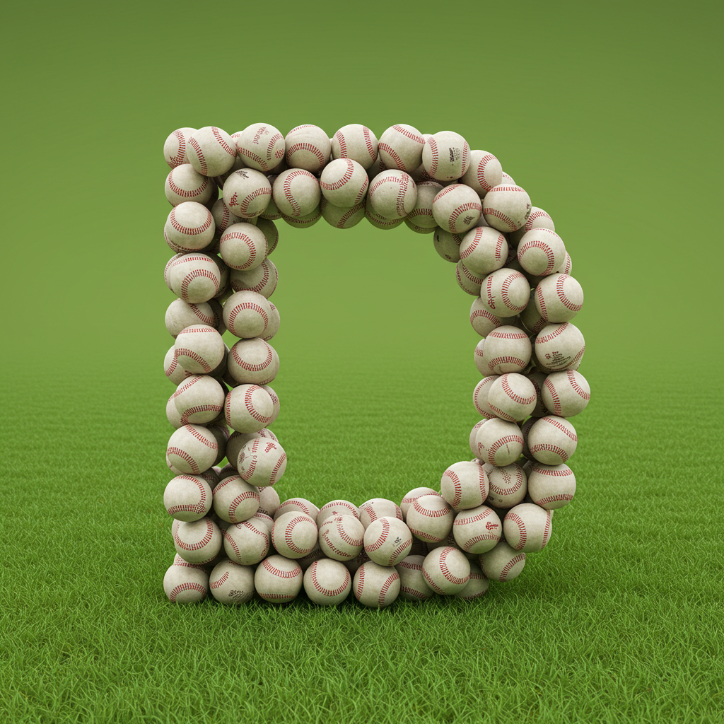 Baseballs — litera D (wariant 2)