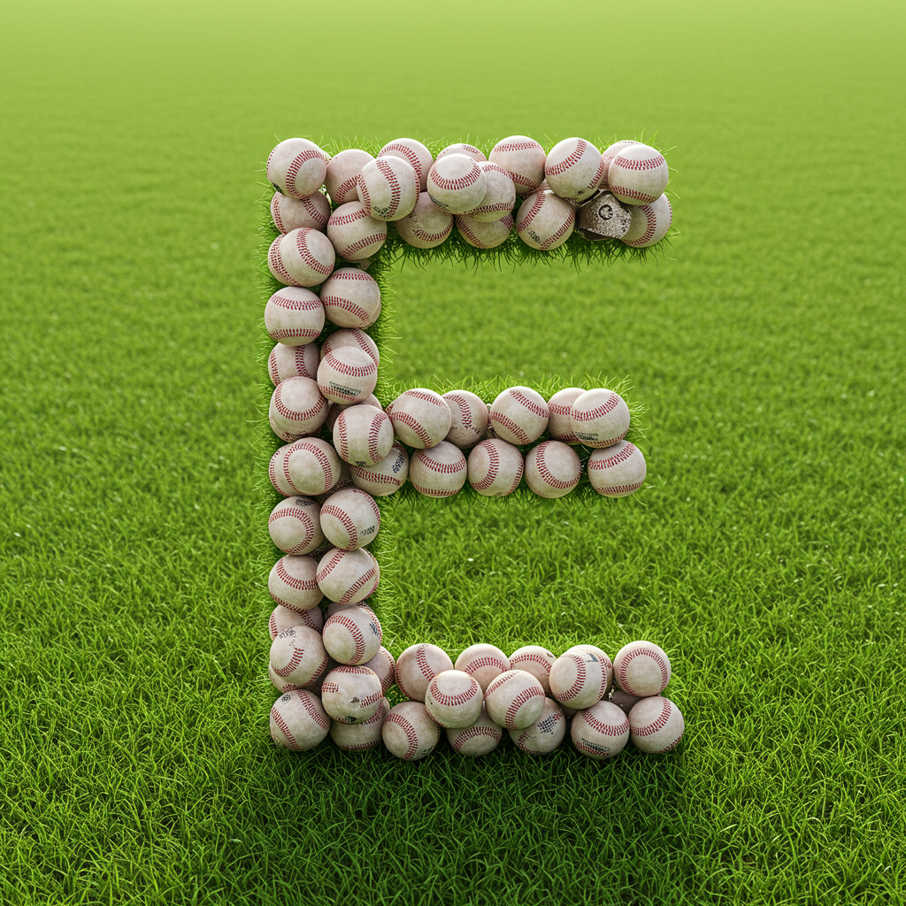 Baseballs — litera E (wariant 2)