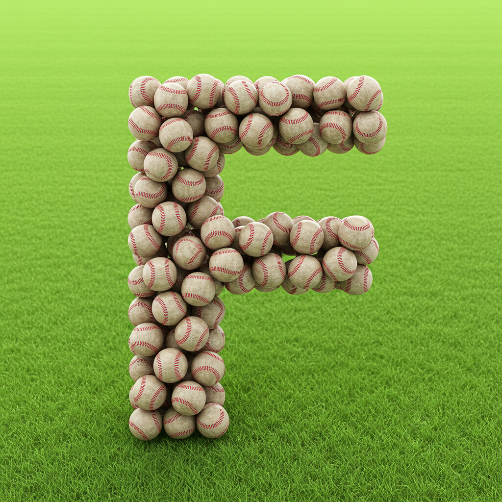 Baseballs — litera F (wariant 2)