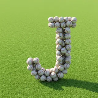 Baseballs — litera J (wariant 2)