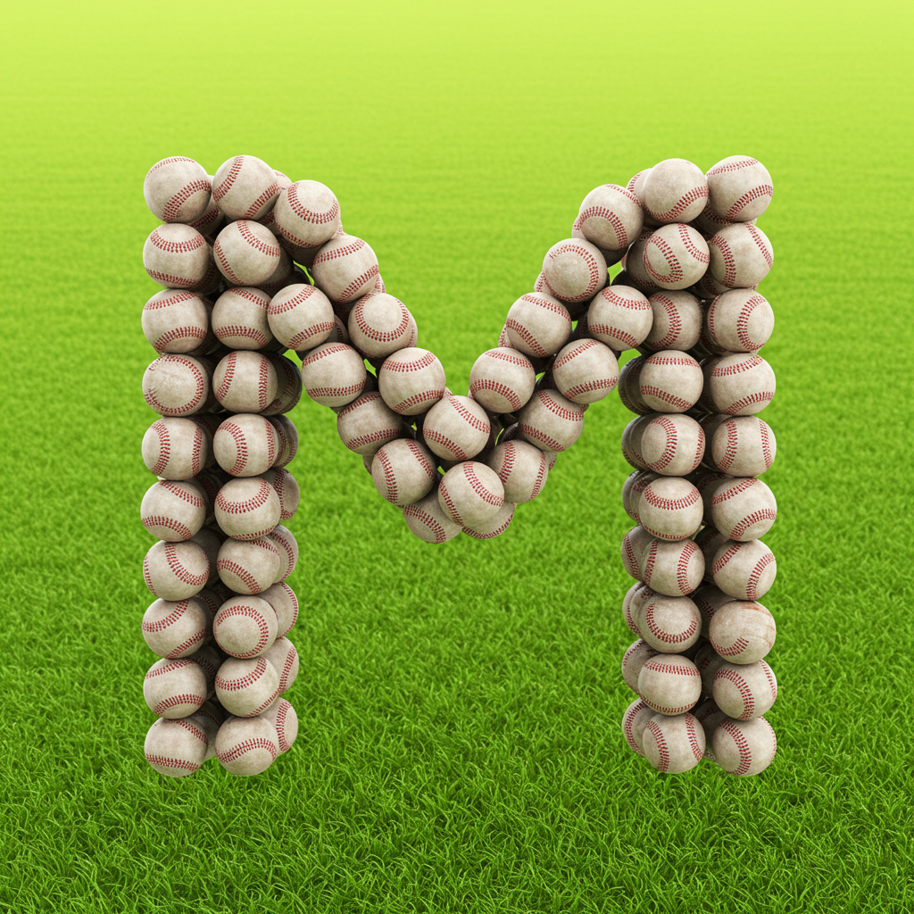 Baseballs — litera M (wariant 2)