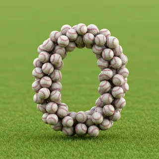 Baseballs — litera O (wariant 2)