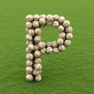 Baseballs — litera P (wariant 2)