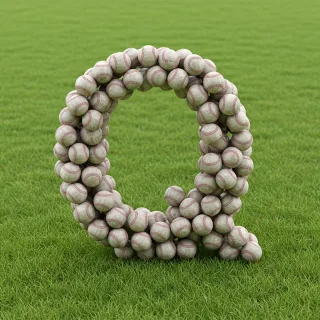 Baseballs — litera Q (wariant 2)