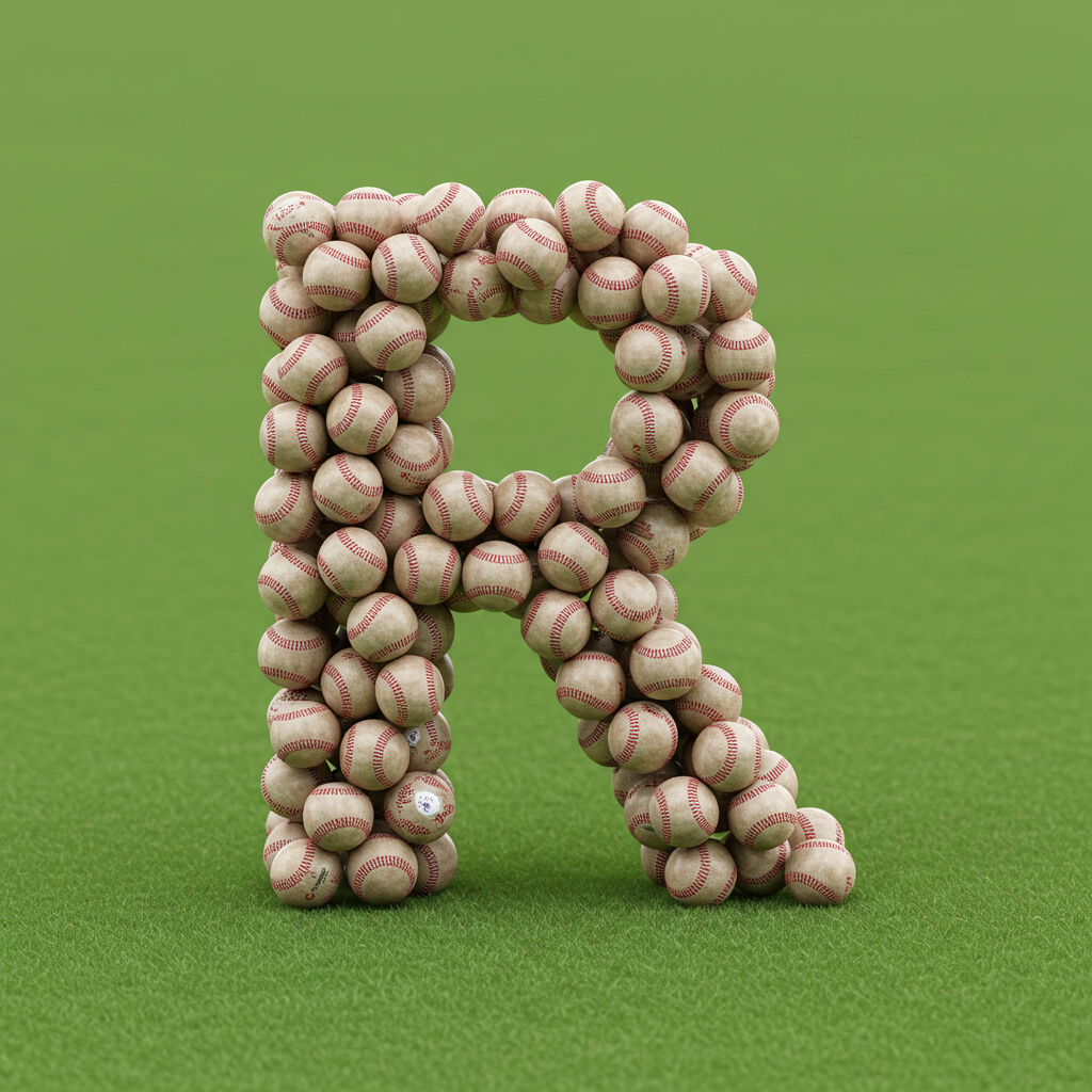 Baseballs — litera R (wariant 2)