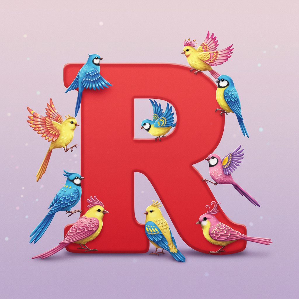 Birds — litera R (wariant 2)