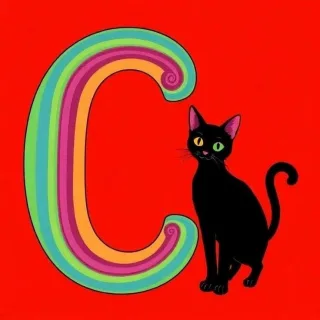 Black cat — litera C