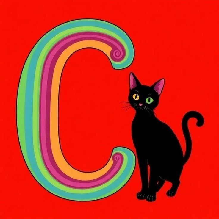 Black cat — litera C