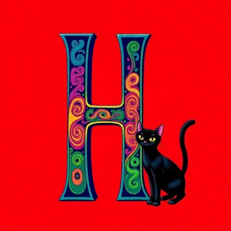 Black cat — litera H