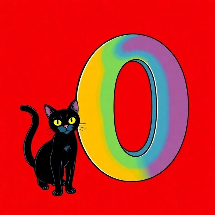 Black cat — litera O